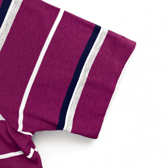 Vintage Penguin Polo Shirt Adult LARGE Original Grand Slam Purple Striped 80s - Picture 5 of 6